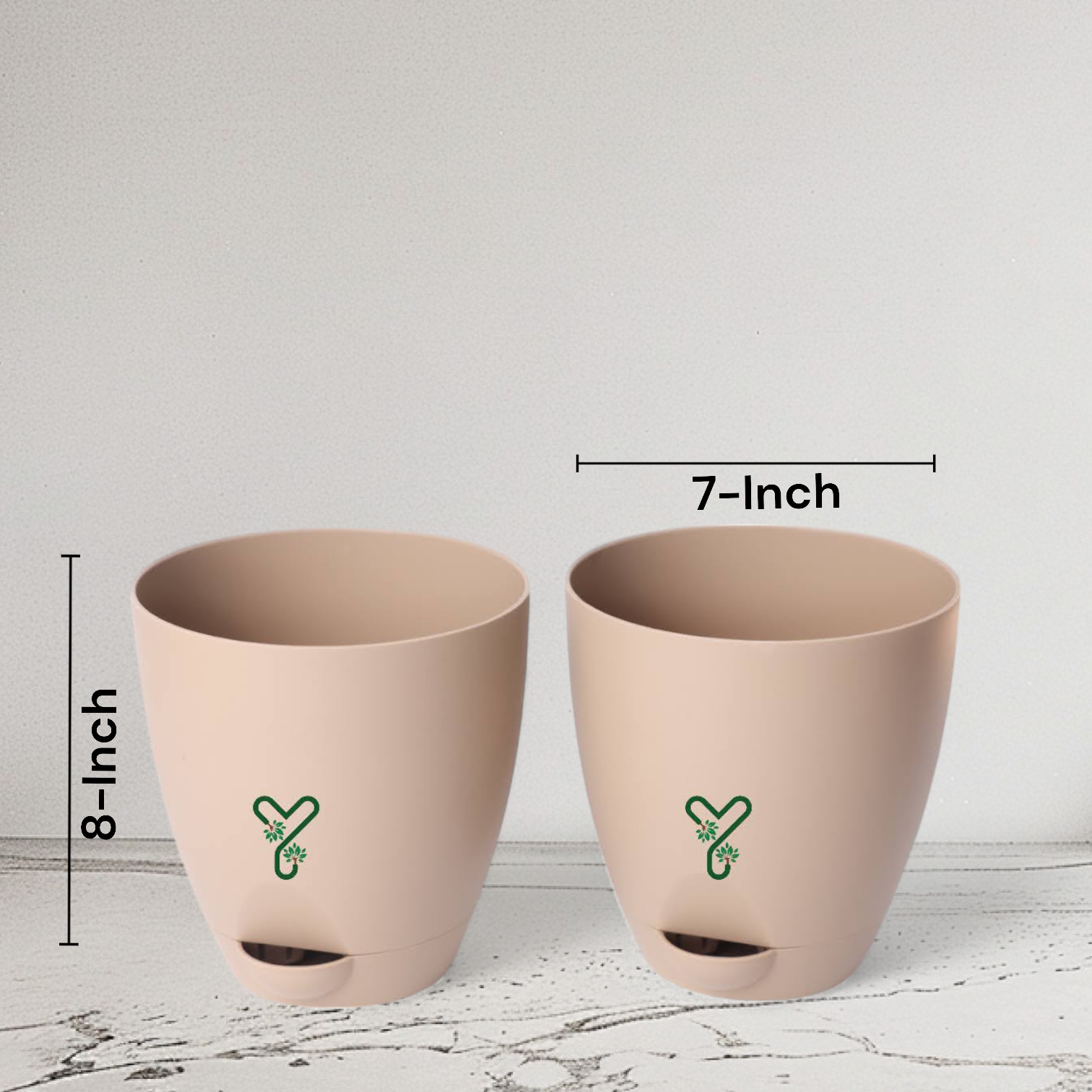 Rock BrownAqua Self Watering | 7inch Pot | Pack of 2_5