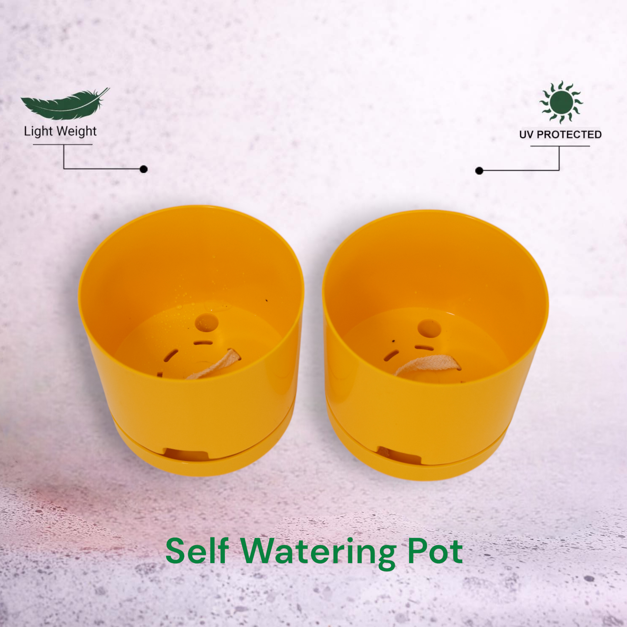 Mustard | Bloom9 Self-Watering Pot | 5-Inch | {Free 1kg Organic Pot Mix} | Pack of 4_2