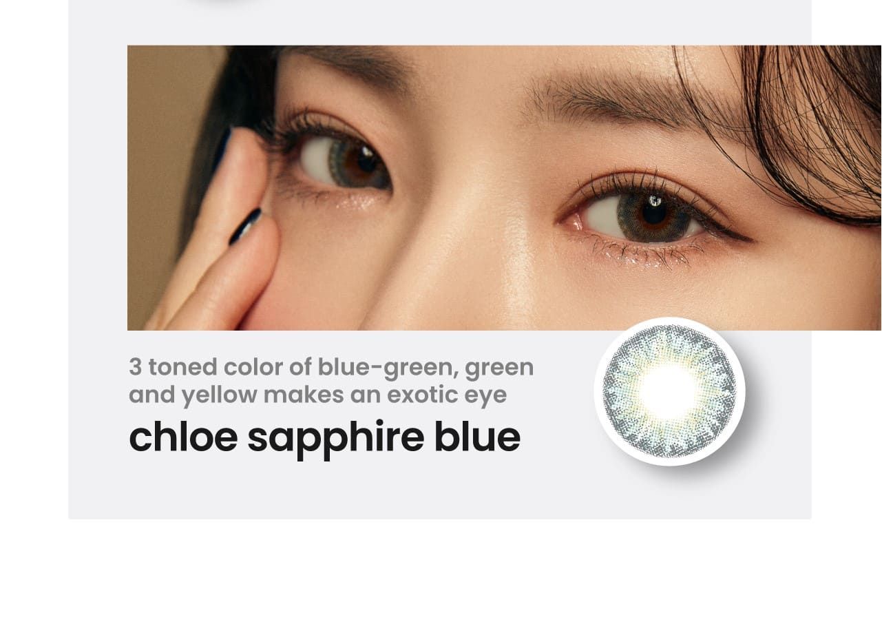 -2.50 LEYER Korea Graded Contact Lenses Chloe Sapphire Blue_3