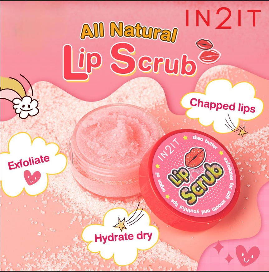 ​IN2IT Lip Scrub 01 Berry (12g) Shea Butter Lip Exfoliator_0