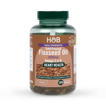 Holland & Barrett Vegan High Strength Flaxseed Triple Omega 3-6-9 Oil 120 Capsules_0
