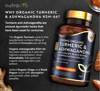 Organic Turmeric 2100mg & Ashwagandha KSM-66 ® with Ginger & Black Pepper_1