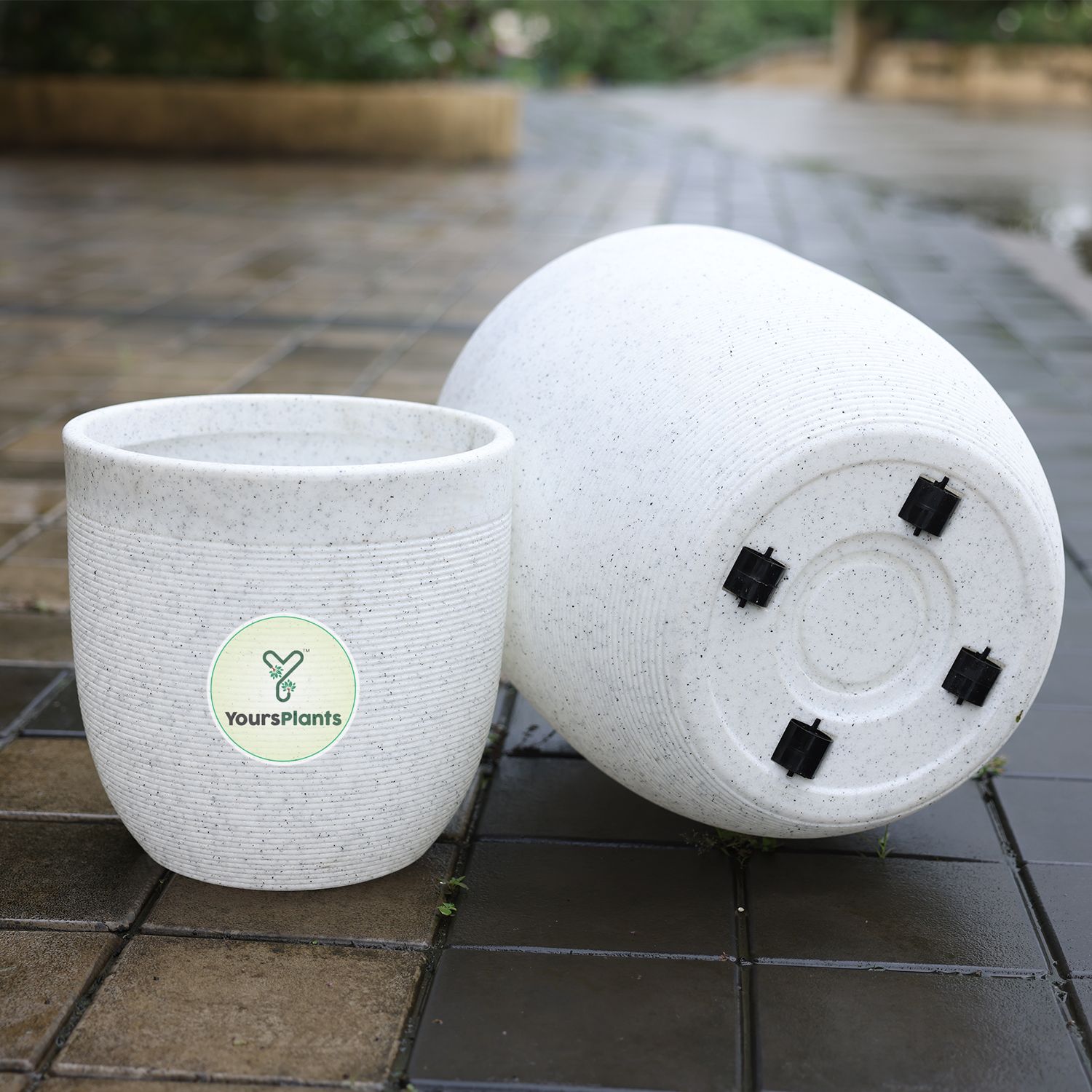Milano Large Planters with Wheels | 12Inch Planter | White_5