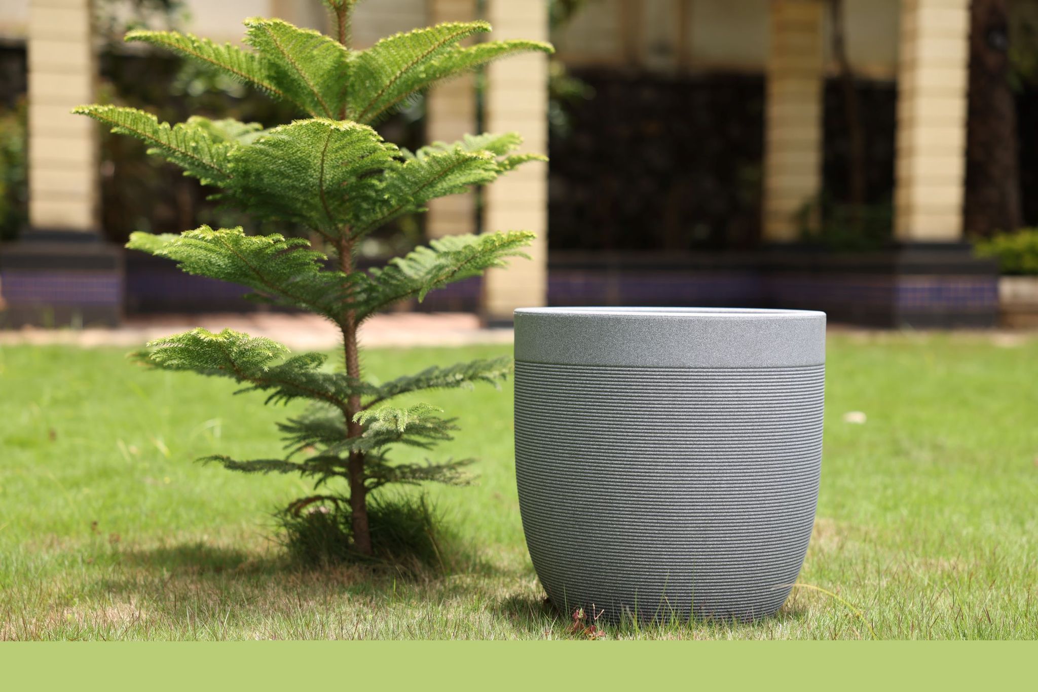 Milano Large Planters with Wheels | 12Inch Planter | Grey Stone_7