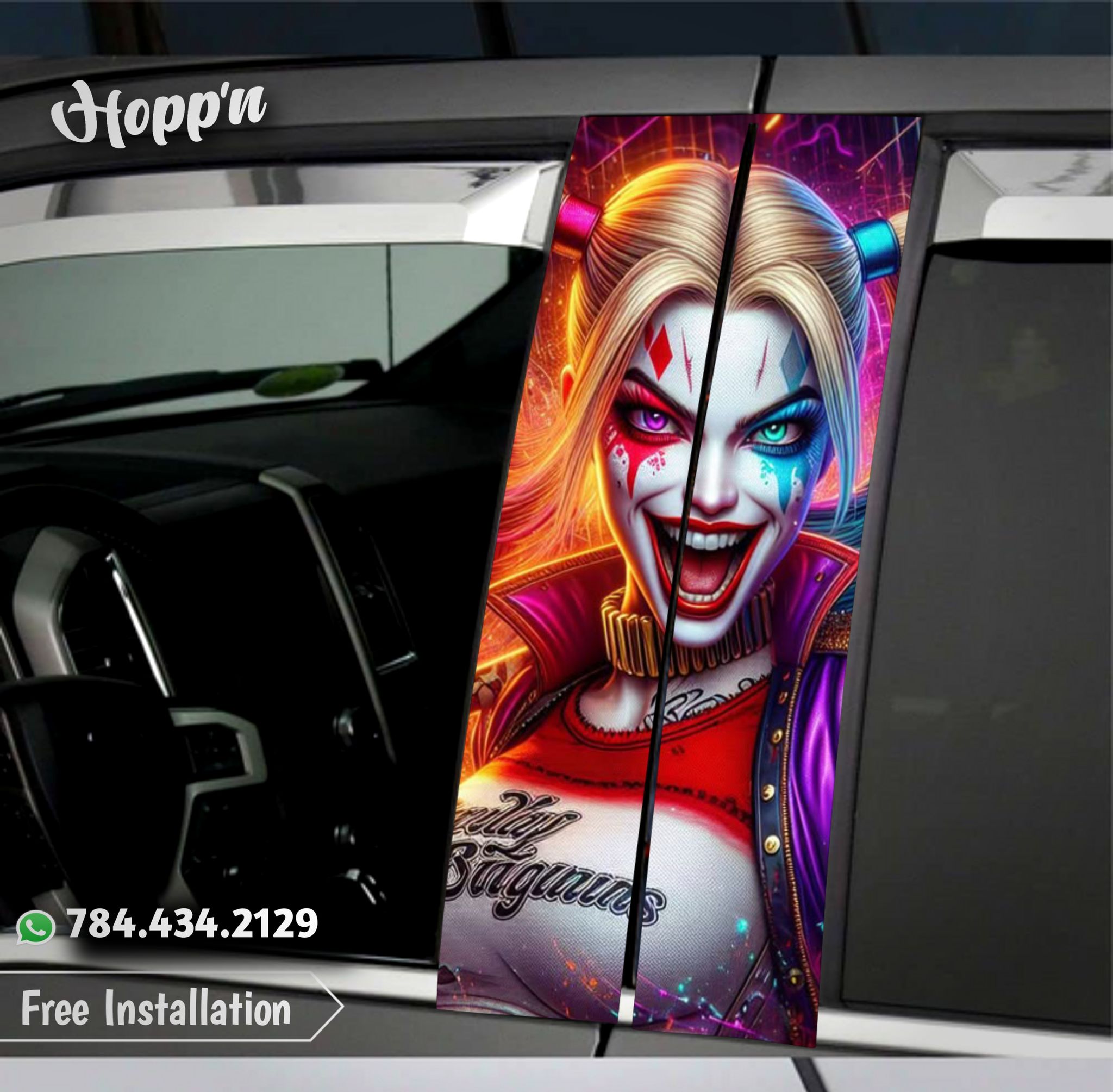Harley Quinn B Pillar Sticker (3 options)_4