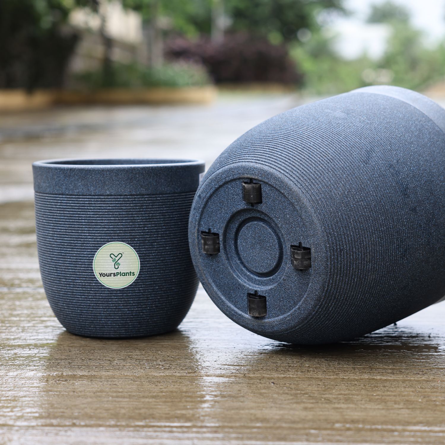 Milano Large Planters with Wheels | 12Inch Planter | Midnight Stone_4