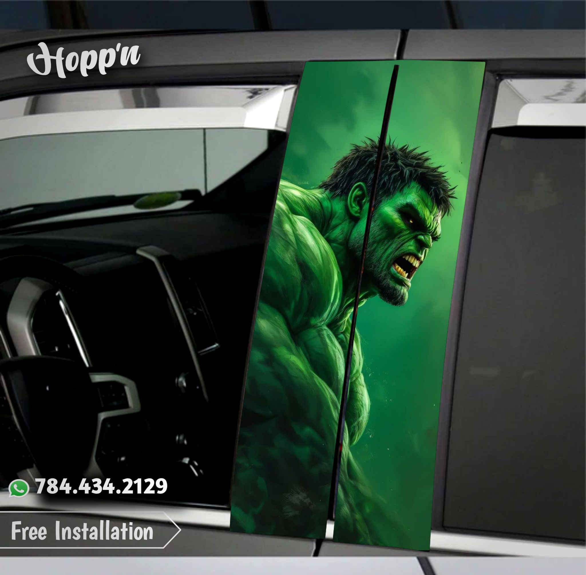 Raging Hulk B Pillar Sticker_0