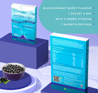 Hydravive Rapid Rehydration Electrolytes Powder - 21 Pack Blackcurrant_2