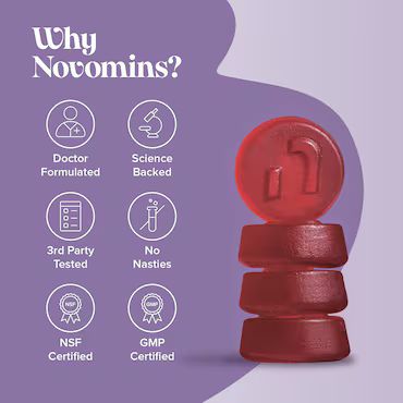Novomins Magnesium SF Raspberry Flavoured 60 Gummies_6