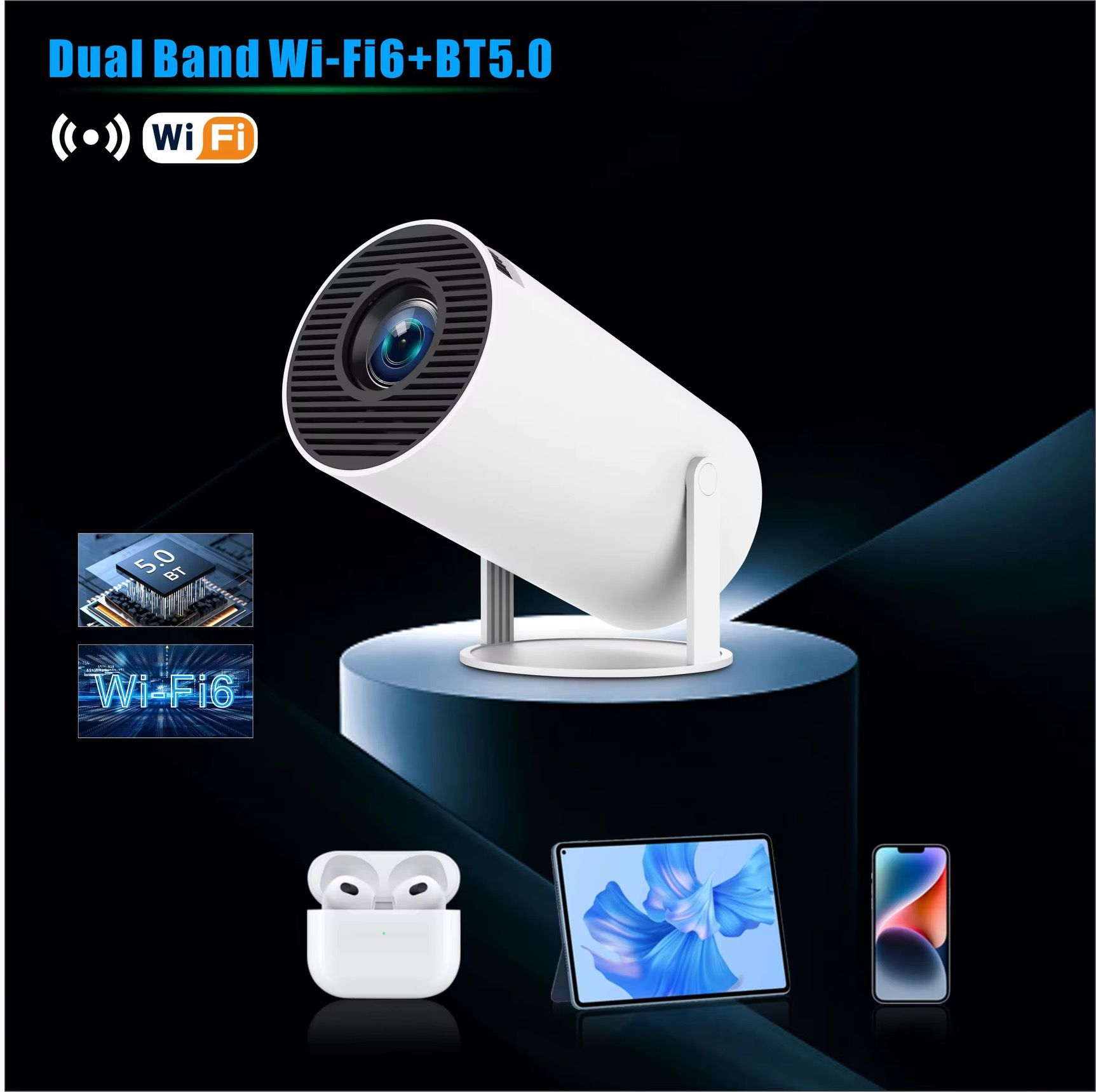 Tripsky Hy300 Pro Projector HY320 Mini 4k Smart Android 11 Home Theater Projecteur Portable HD Proyector Smart Projector_4