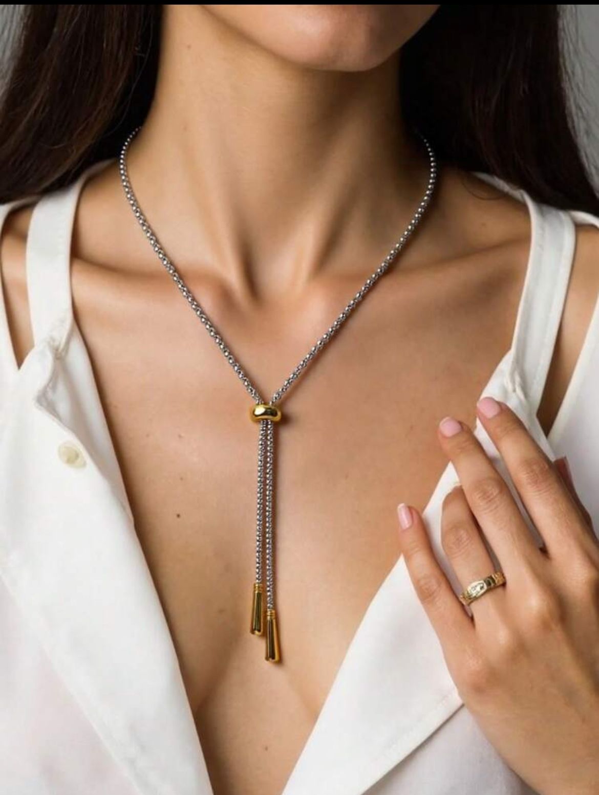 Tassel Teardrop Necklace _2