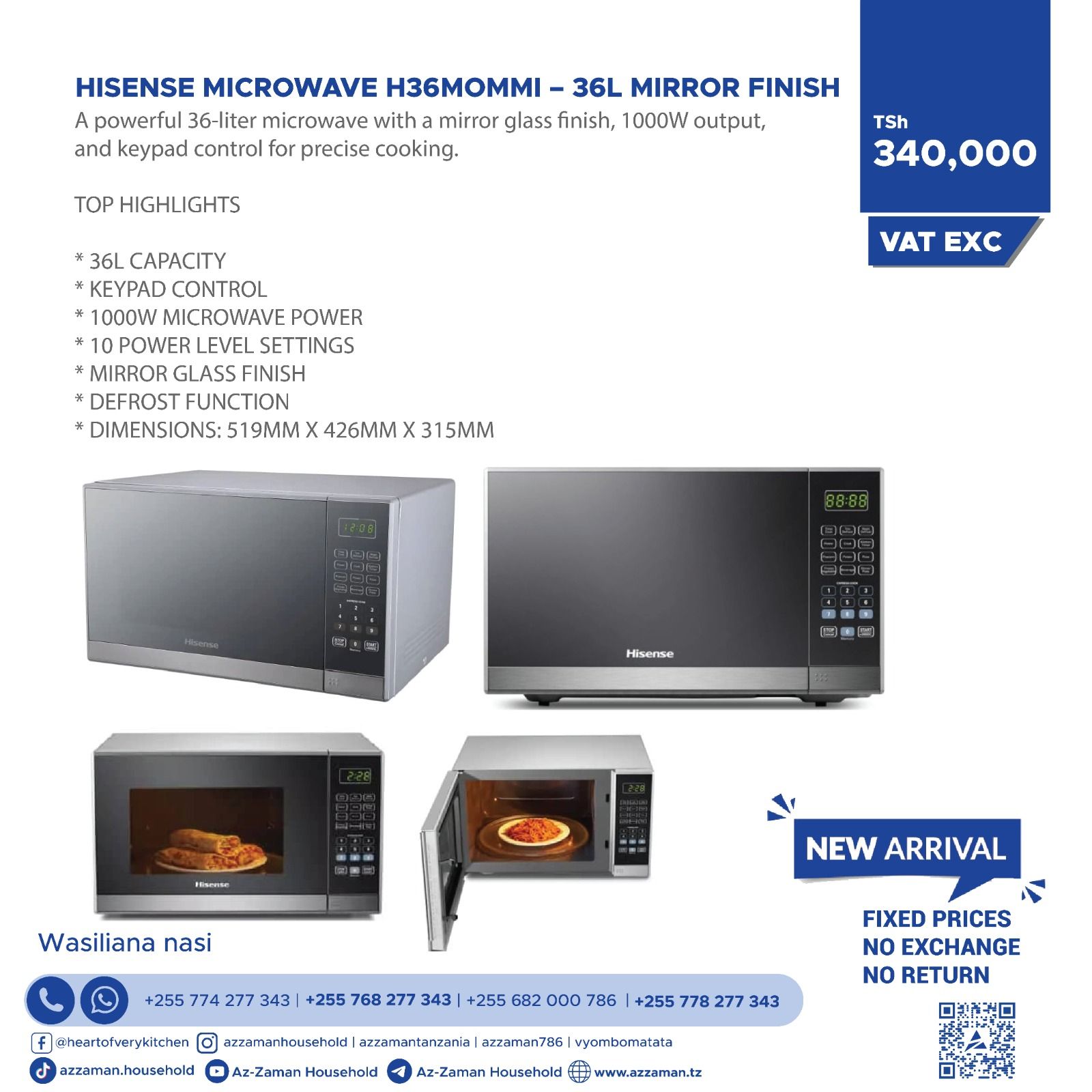 HISENSE MICROWAVE H36MOMMI - 36L MIRROR FINISH_0