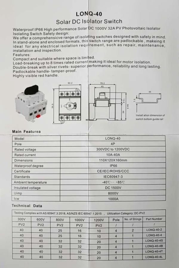 DR Light LONQ-40 40Amp Solar Photovoltaic DC Isolator Switch Light (10006626)_4