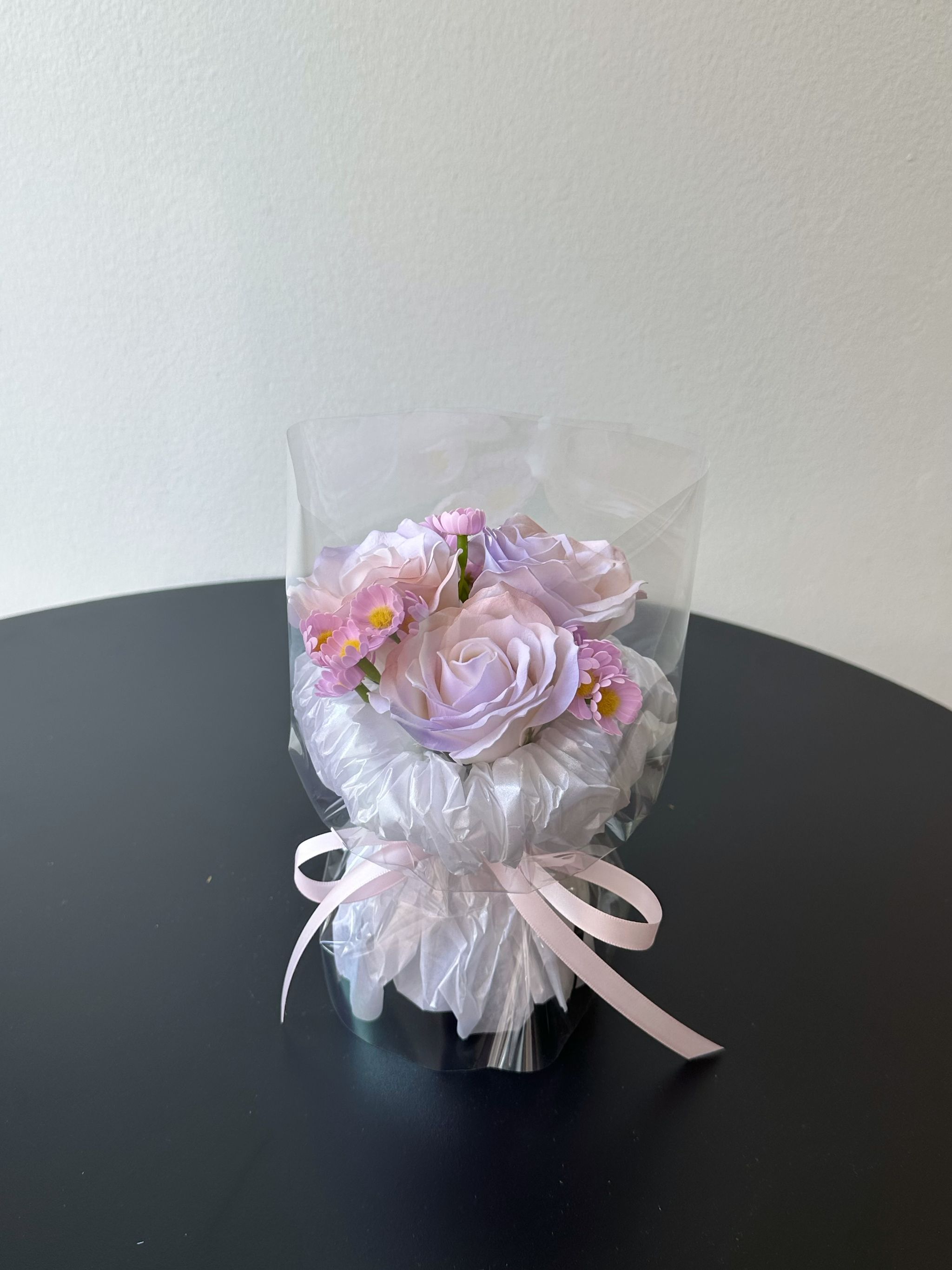3 Stalk Soap Rose Daisy Round Bouquet  _0