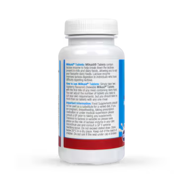 Milkaid Lactase Enzyme Tablets Raspberry Flavour 120 Tablets_1