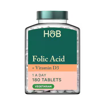 Holland & Barrett Folic Acid & Vitamin D3 180 Tablets_0
