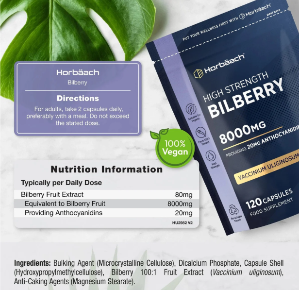 Bilberry 8000 mg | 120 Capsules Price:	 Sale price£10.99_1