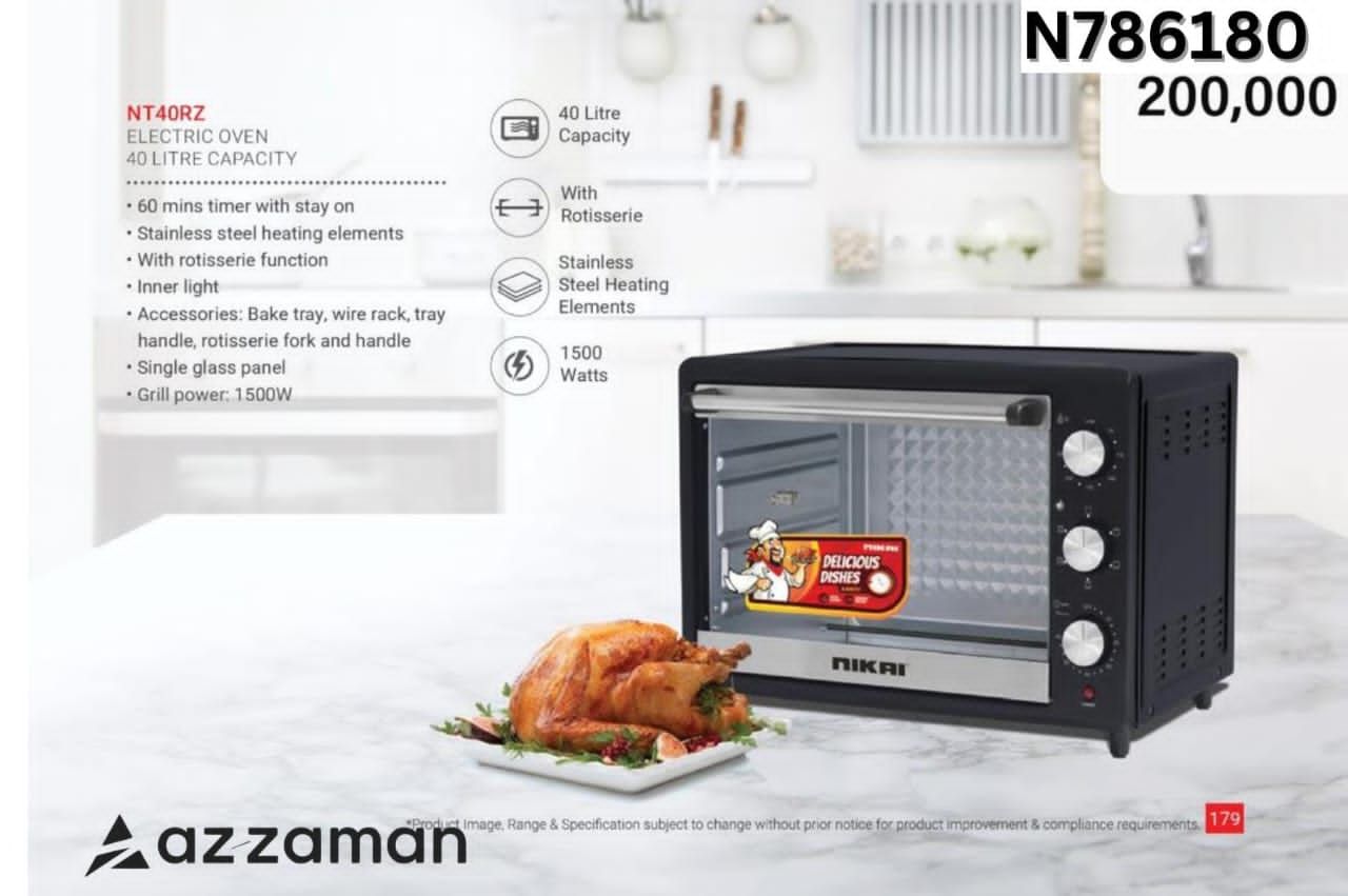 Nikai Electric Oven 40L Capacity 1500W (NT40RZ)_0