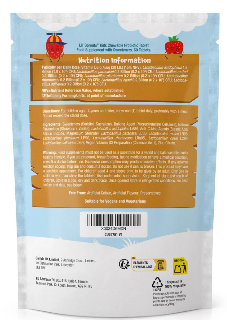 Biotics for Kids 3 Billion CFU | 60 Chewable Tablets_1