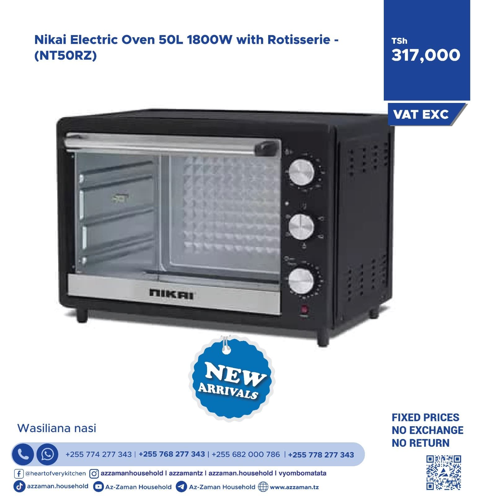 Nikai Electric Oven 50L 1800W with  Rotisserie - (NT50RZ)_0
