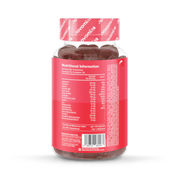 Novomins Energy Raspberry Flavour Vitamins 60 Gummies 30 Days Supply_2