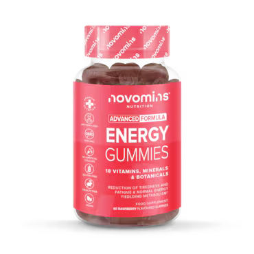 Novomins Energy Raspberry Flavour Vitamins 60 Gummies 30 Days Supply_0
