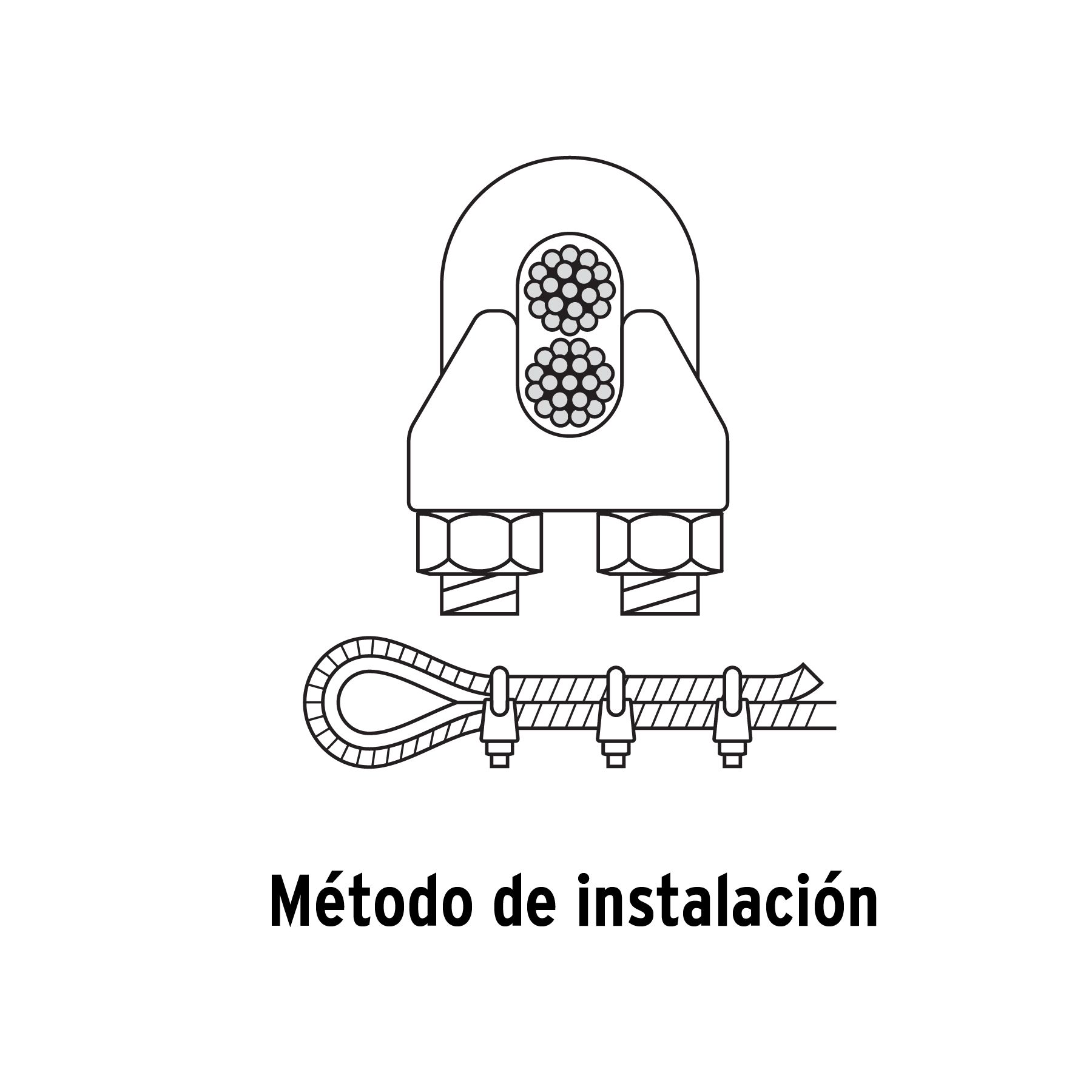 Blíster c/2 nudos (perros) de hierro p/cable de 3/16', FIERO_4