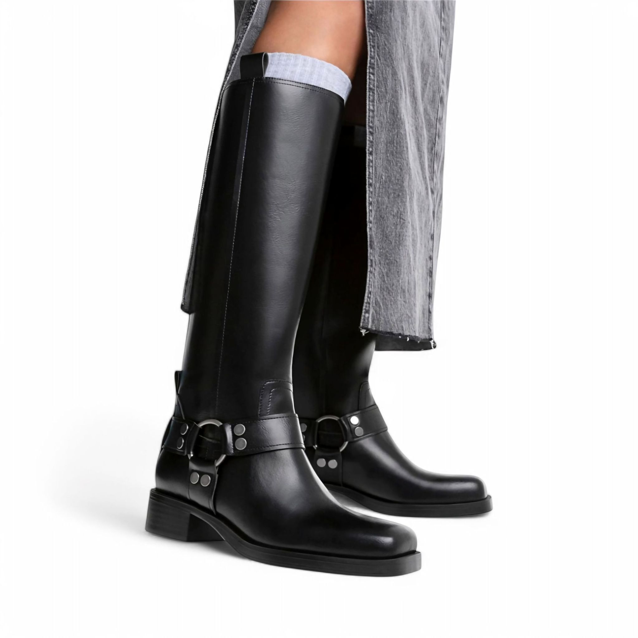 Bottes à plateau - Noir - Stradivarius_0
