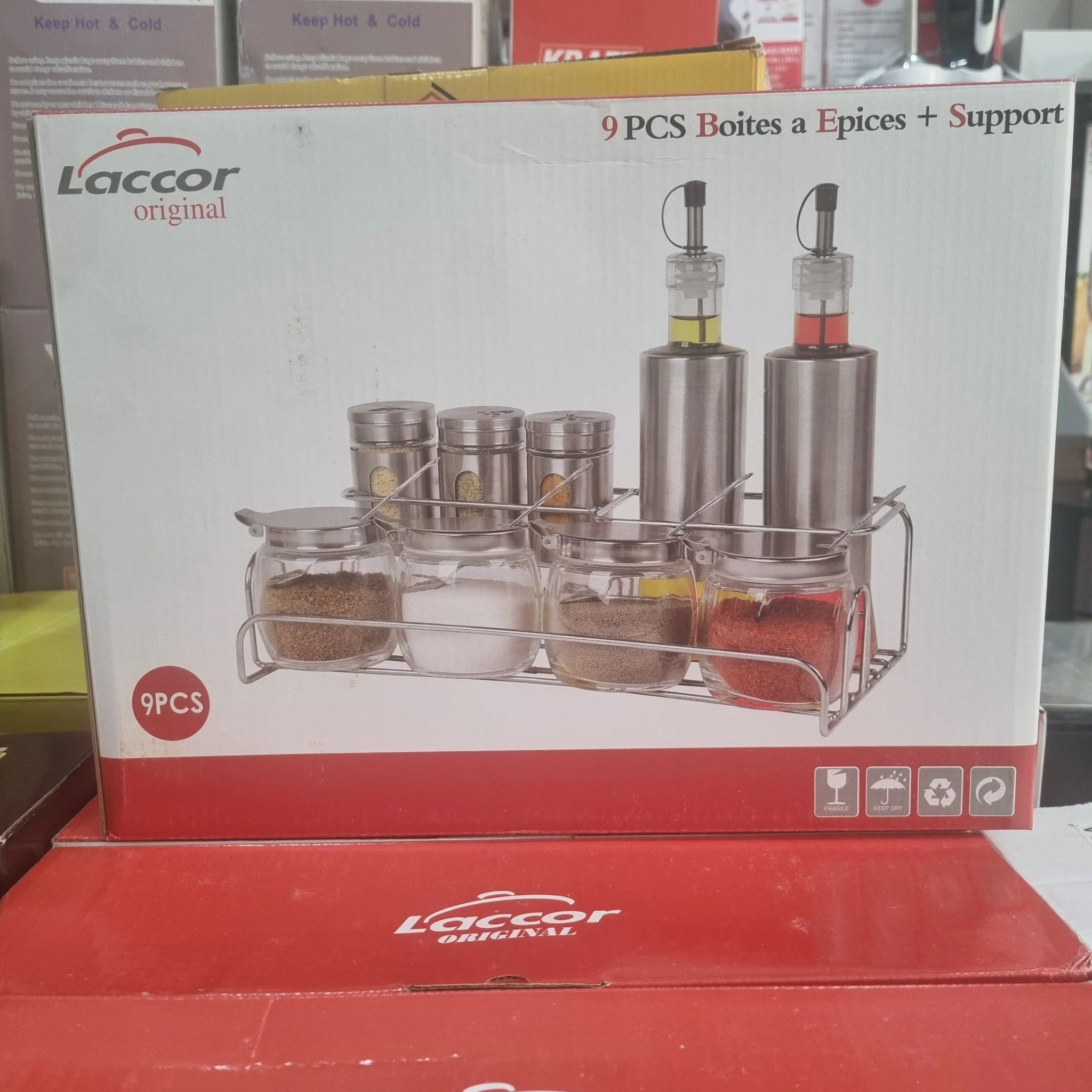 Support à Épices 9pcs Laccor - رف زجاجات التوابل 9 قطع لاقور_0