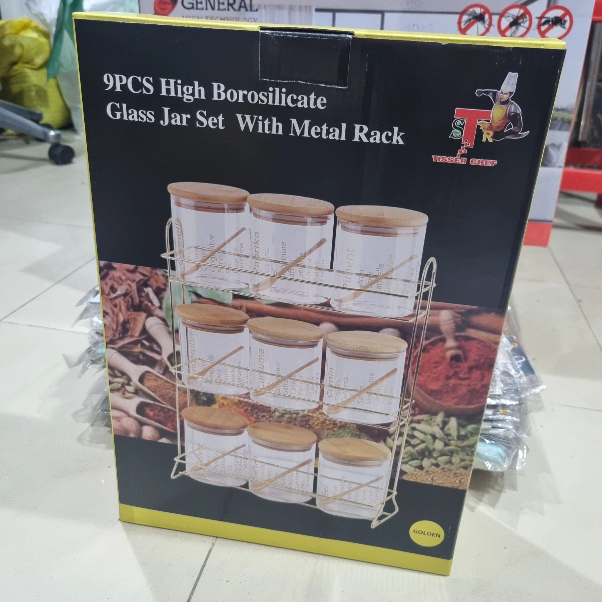 Tasser Chef 9 Pots à Épices - ججات توابل تيسر شيف 9 قطع_0