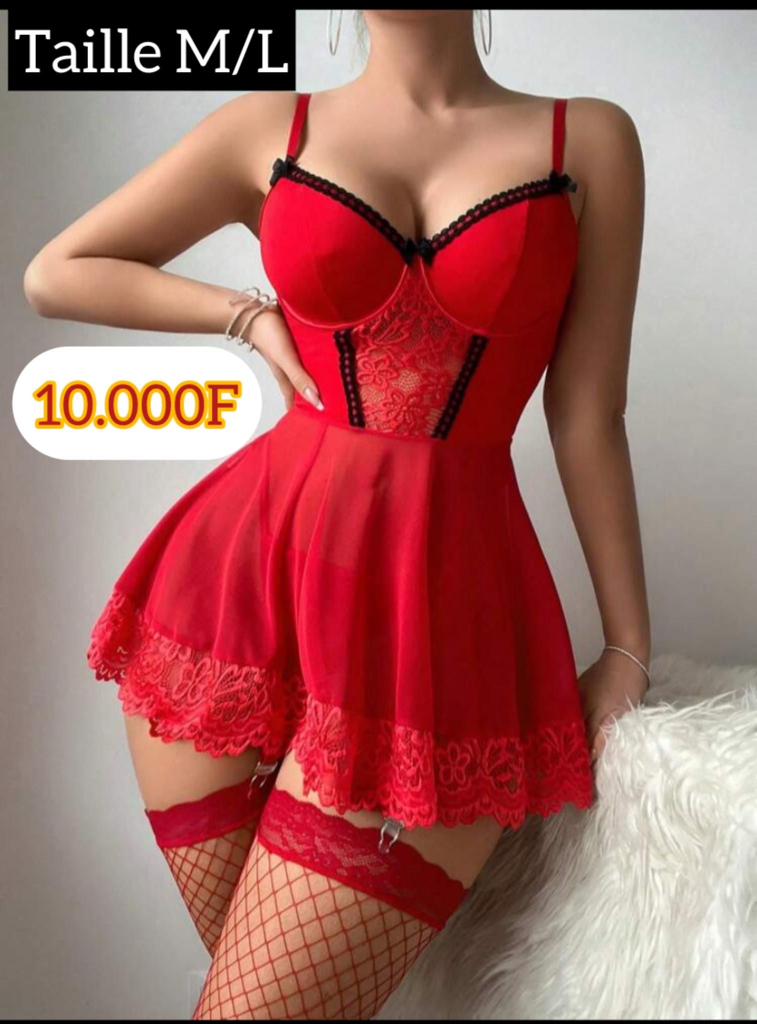 🔥 Ensemble Nuisette Transparente & Cuissardes – L’Audace Séduisante_0