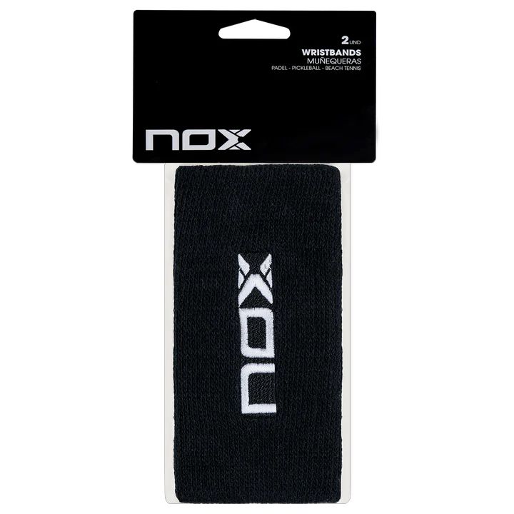 NOX 2 Long Wristbands Black (White Logo)_0