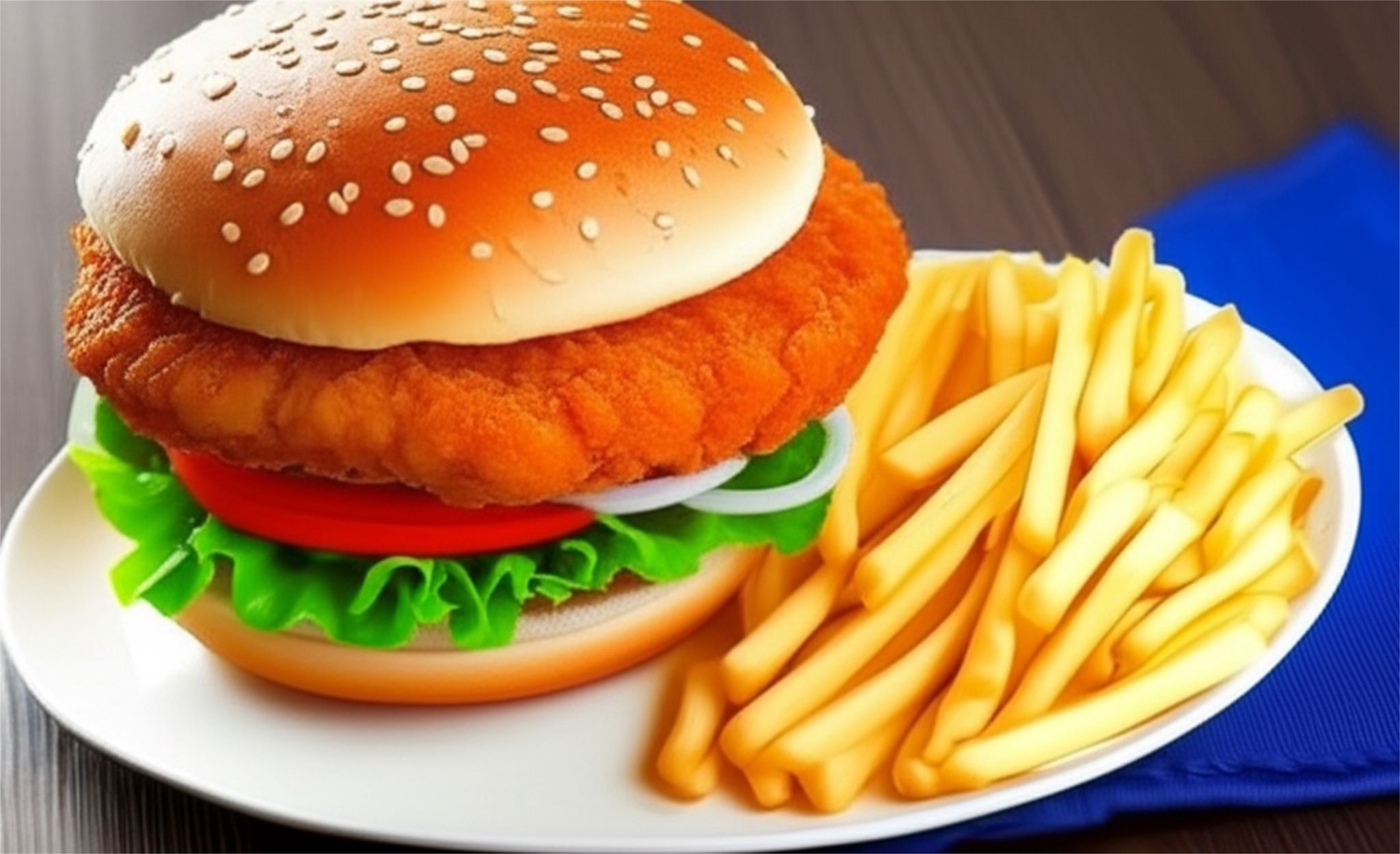 Chicken Burger & Chips_0