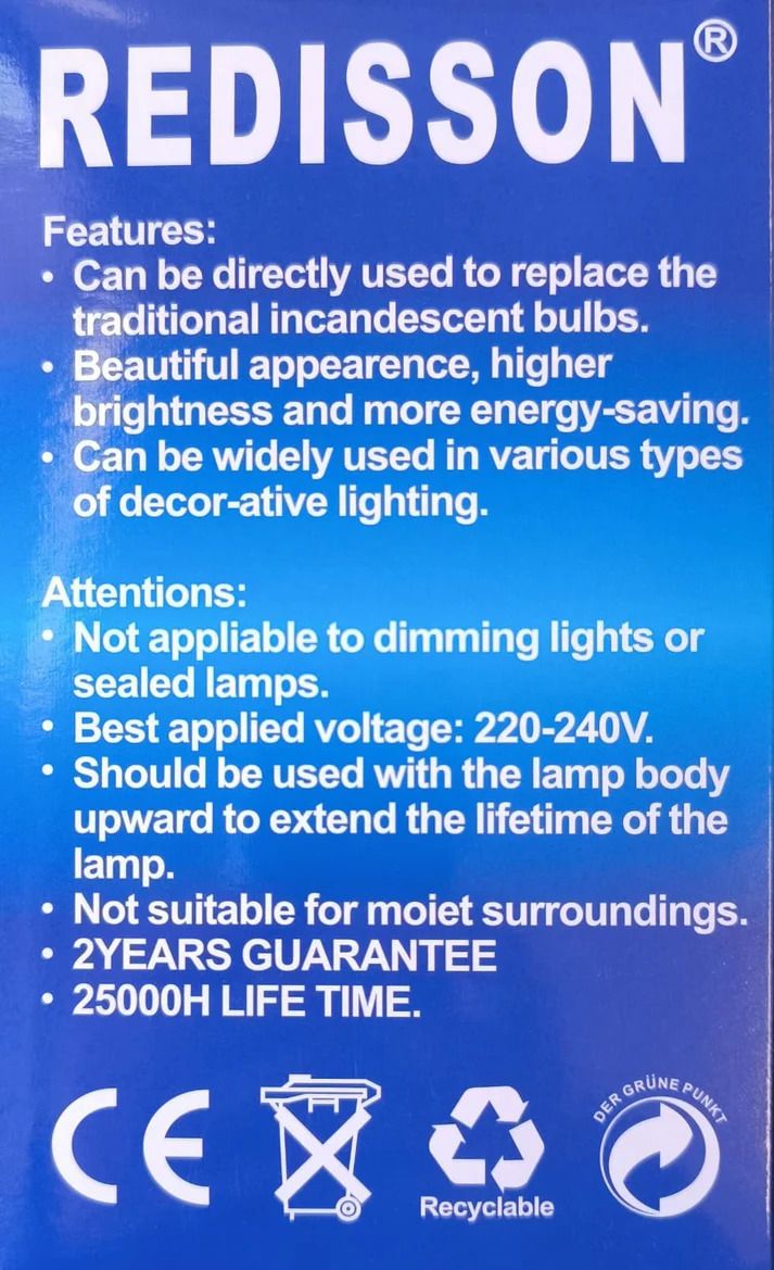 REDISSON 220v AC 40Watt E27 (Screw Type) 6500K Cool White LED Bulb (10007623)_1