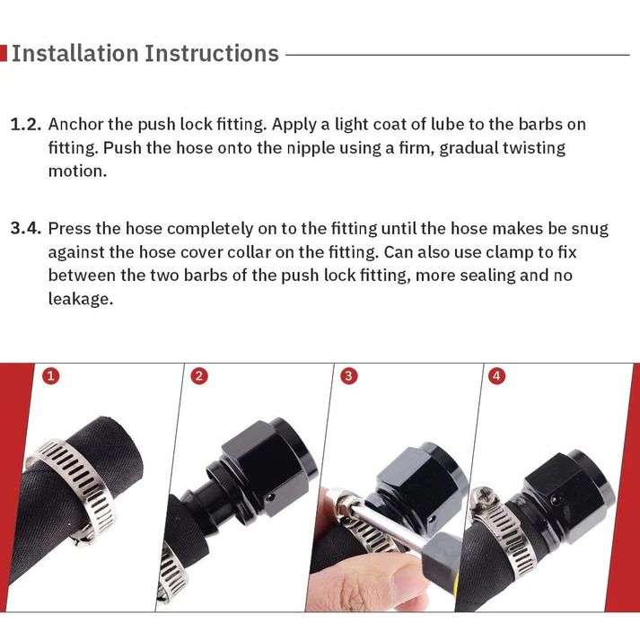 Universal AN6 Push-on 45Degree Reusable Hose End Fittings (10005285)_7