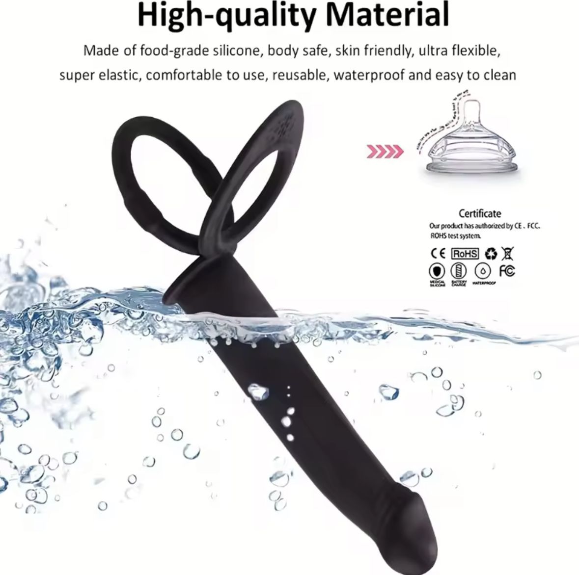 Rechargeable Double Penetration Vibrators Sex Toys For Couples _2