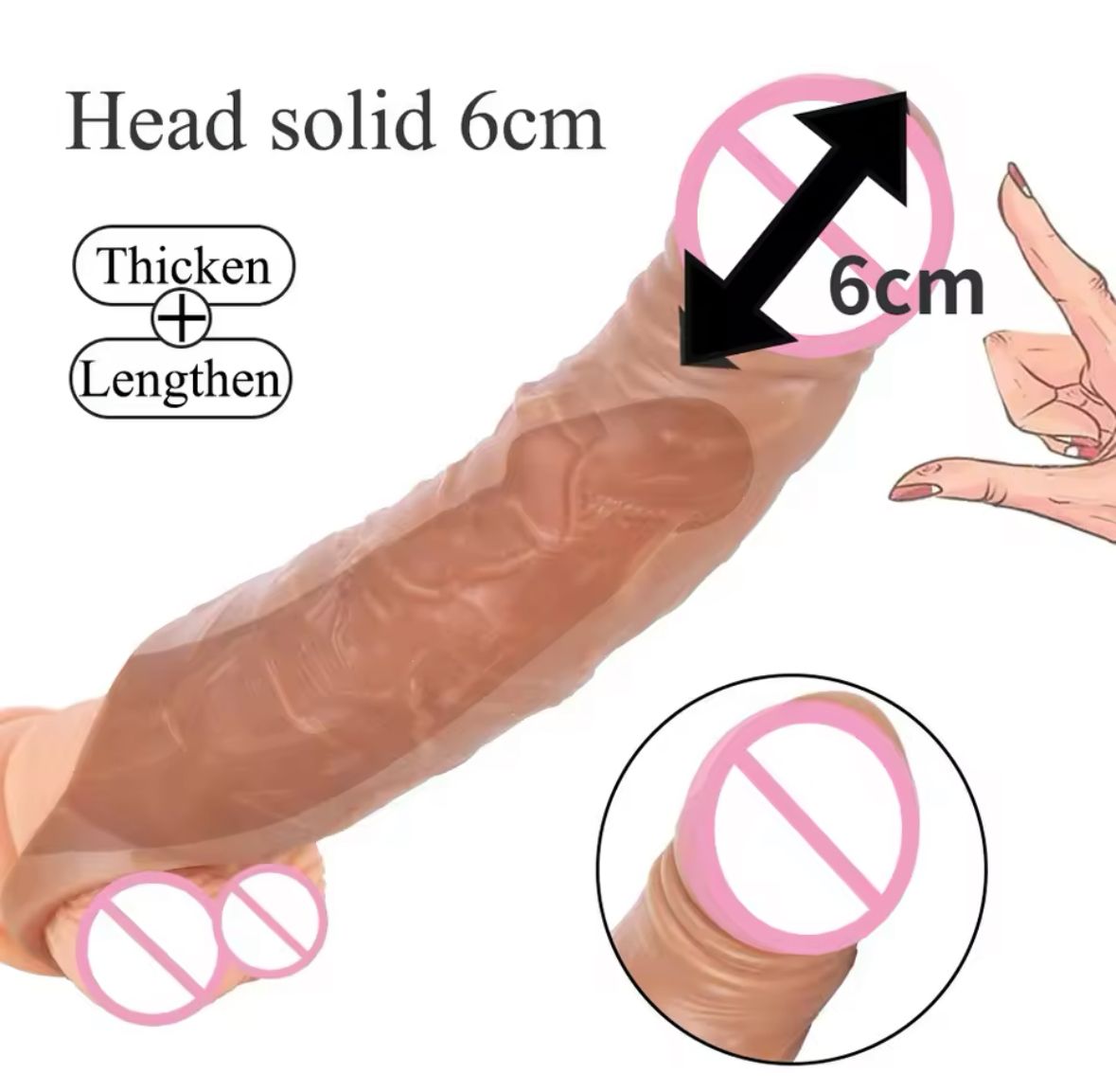 Vibrating 25cm Realistic Dildo Penis Sleeve_2