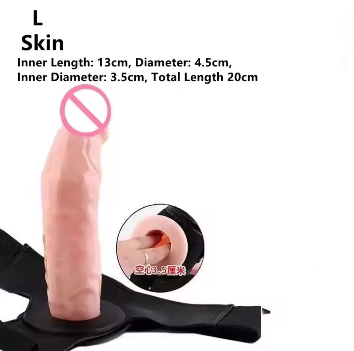 Male Wearable Penis Condom Realistic Hollow Dildo _3