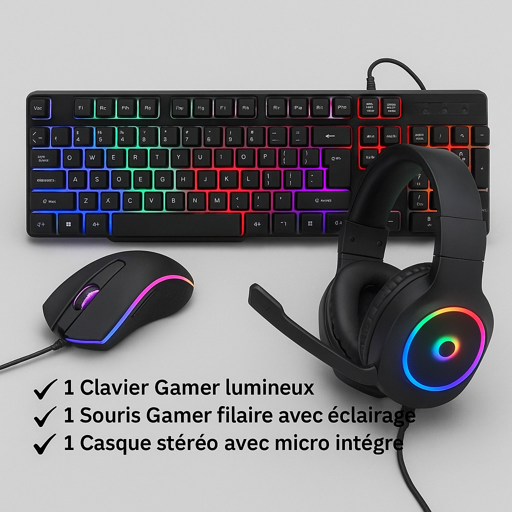 Kit Gamer YK845 – 3 en 1 avec Lumières RGB_0