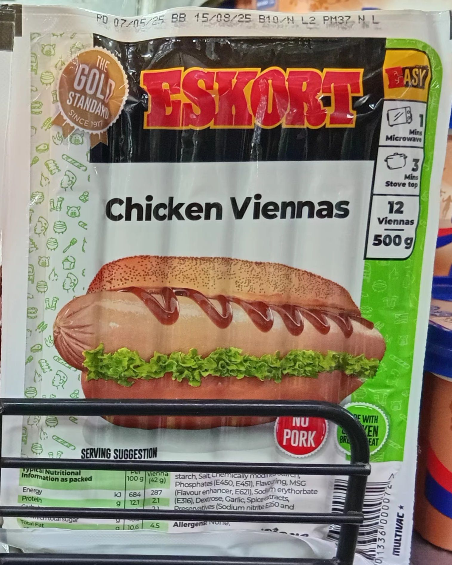 Eskort Premium Chicken Viennas 500gr_0