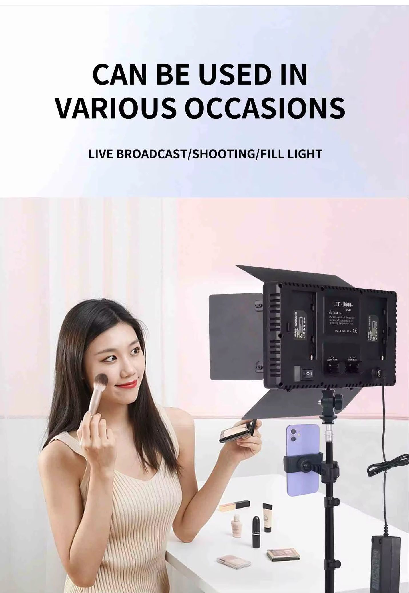 Studio Lighting Kit: 24inch LED Panel U660 Flat Light Ideal for Video & Photography_2