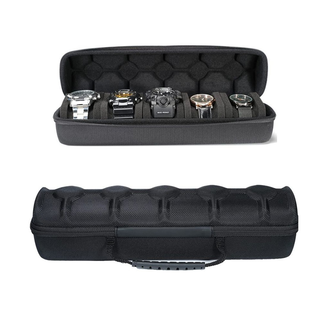 5 Slots Portable EVA Hard Shell Shockproof Watch Storage Box_3