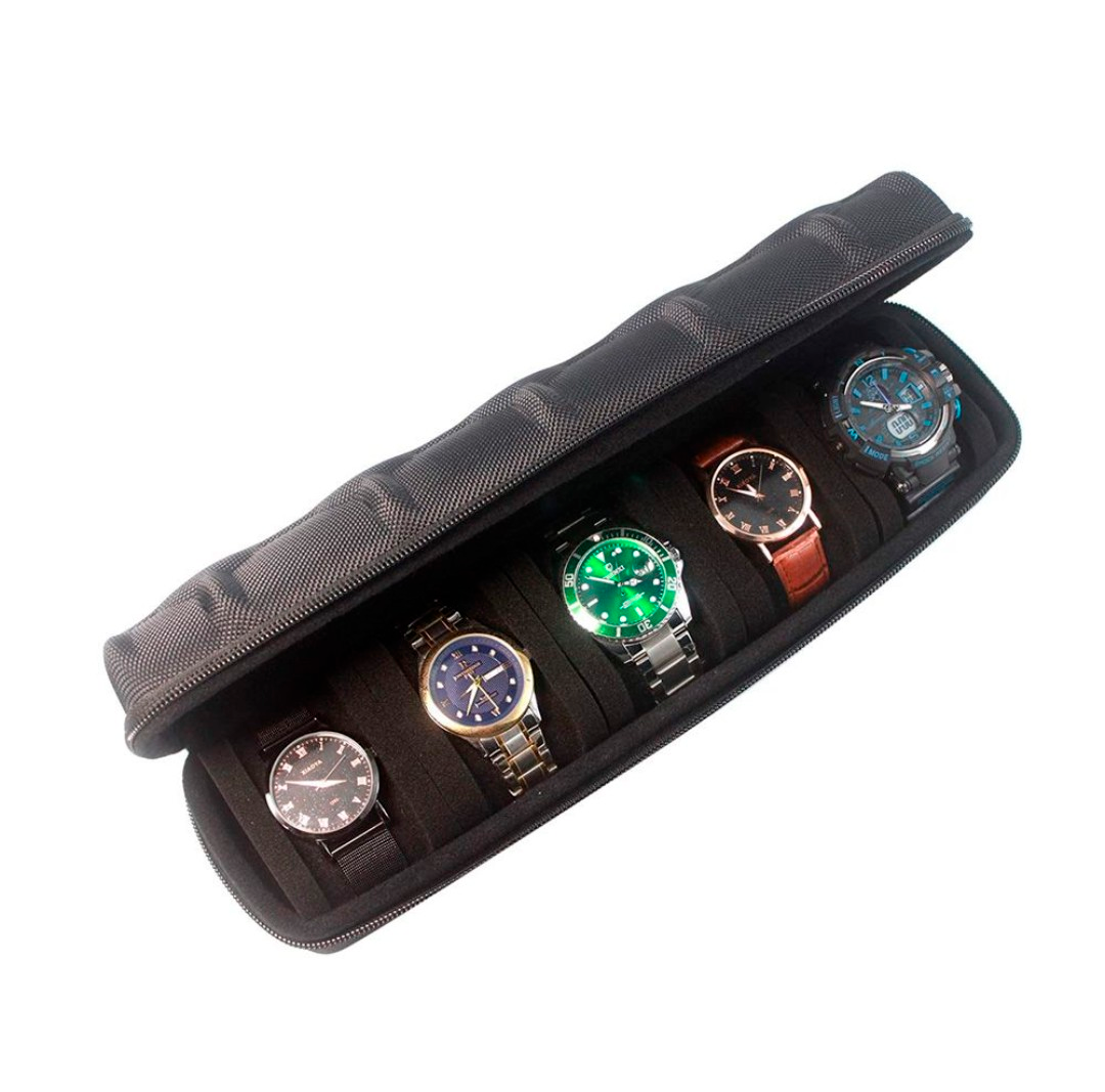 5 Slots Portable EVA Hard Shell Shockproof Watch Storage Box_1