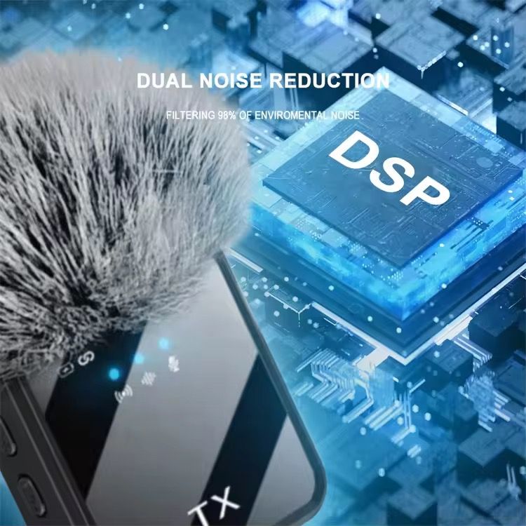 Portable Dual Mini Wireless Microphone 3 in 1 USB C MIC Noise Canceling Tiny Lavalier Microphone for Video Recording TikTok_2