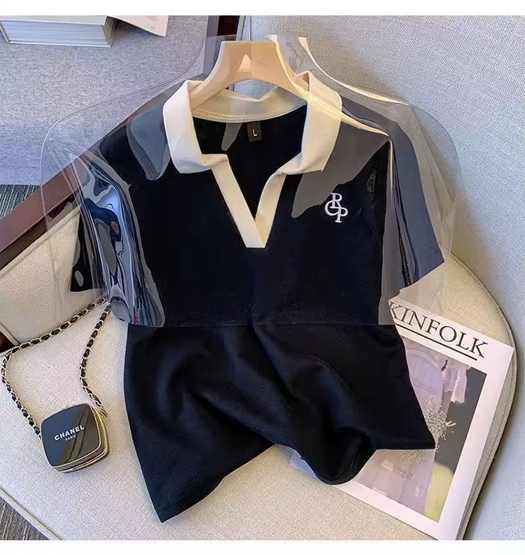 Splice Contrast Women's Top and Shorts Set Fashionable Women's Casual Sets Loose Women's Sportswear Sets_2