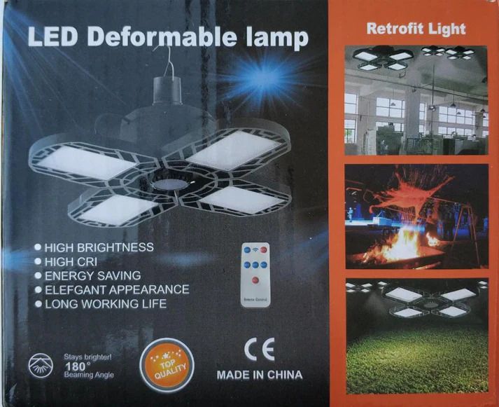 Solar Rechargeable 40W Pure White 104 LED Folding/Deformable Ceiling Light Bulb (10003971)_0