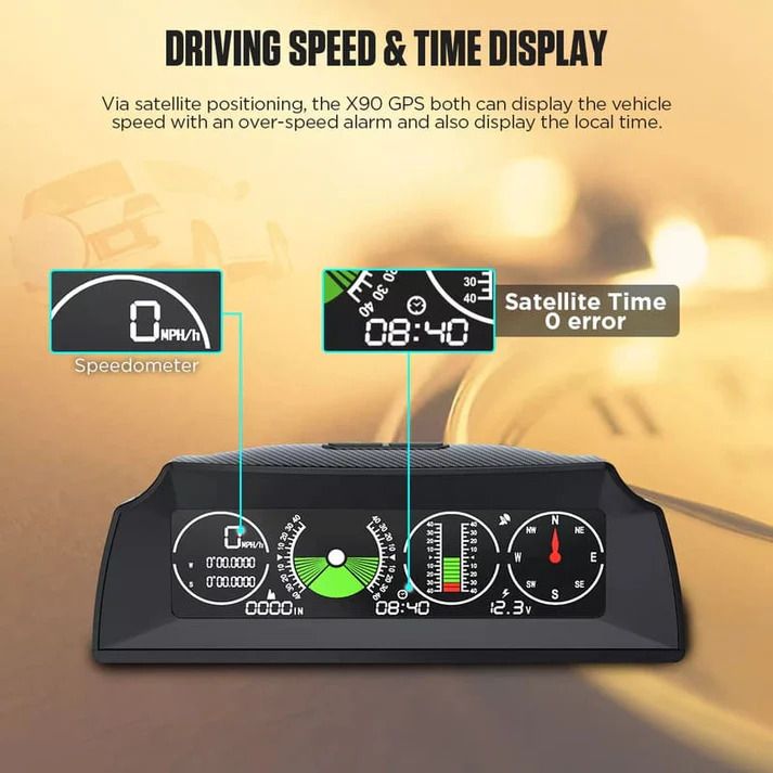 Autool 4×4 X90 GPS Car Slope Meter - Real-Time Slope Measurement Tool for Off-Roading Adventures (10005706)_3