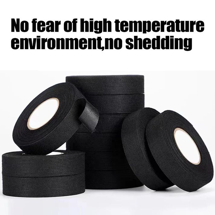 1Pc Electrical Tape Heat Resistant Harness Tape Adhesive Cloth Tape Waterproof Tape Insulating Automotive Fabric Cloth Tape (10007612)_1
