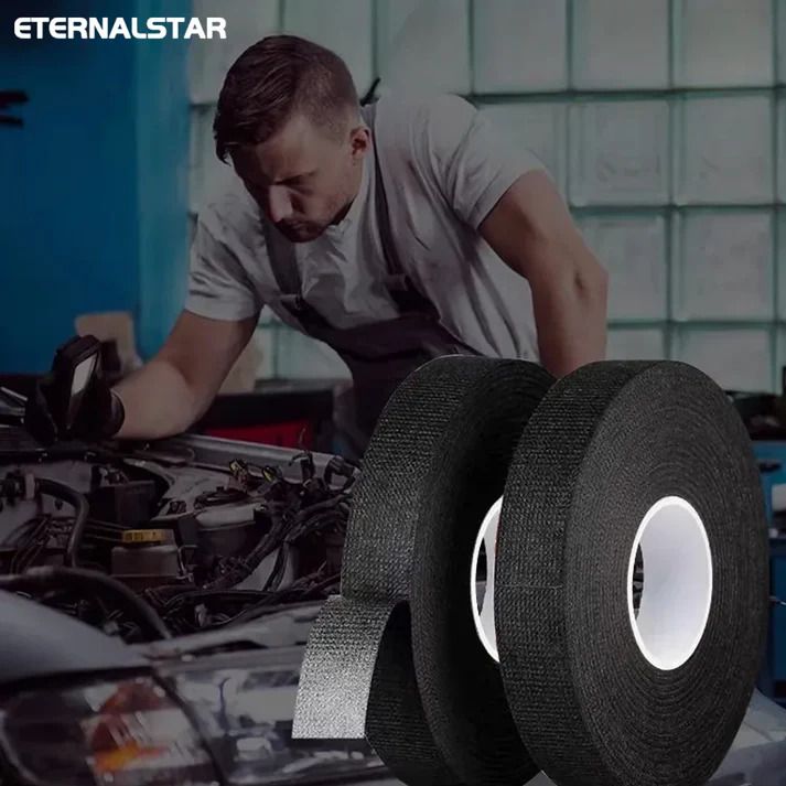 1Pc Electrical Tape Heat Resistant Harness Tape Adhesive Cloth Tape Waterproof Tape Insulating Automotive Fabric Cloth Tape (10007612)_3