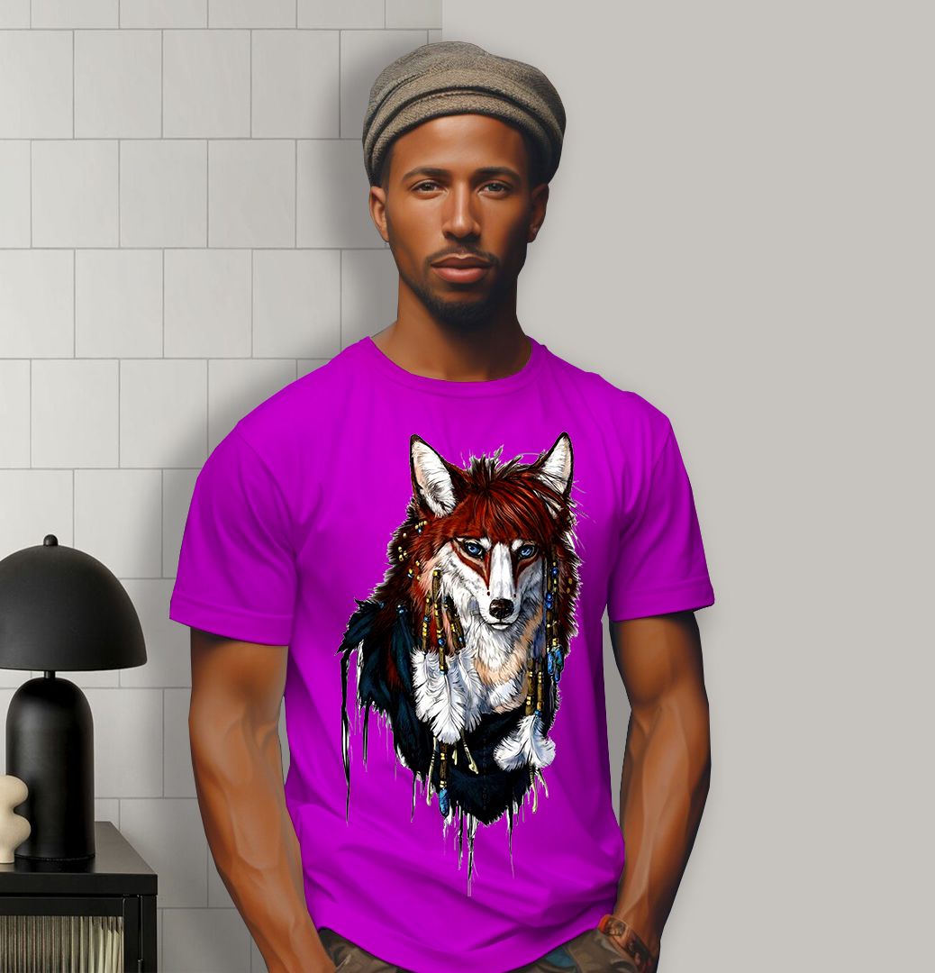 Tribal Wolf Majesty – Red Edition Graphic Tee_7